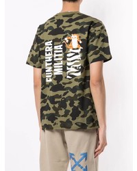 A Bathing Ape Camouflage Shark Print T Shirt