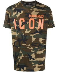 DSQUARED2 Icon Camouflage Print T Shirt