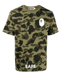 A Bathing Ape Logo Print Camouflage T Shirt