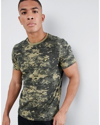 Lyle & Scott Logo T Shirt In Abstract Camo