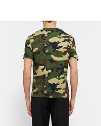 Sandro Slim Fit Camouflage Print Cotton Jersey T Shirt