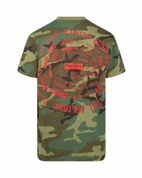 Supreme Spiral Camouflage Print T Shirt