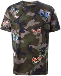 Valentino Rockstud Camubutterfly Camouflage T Shirt