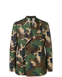 Olive Camouflage Double Breasted Blazer