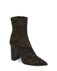 Olive Camouflage Elastic Ankle Boots