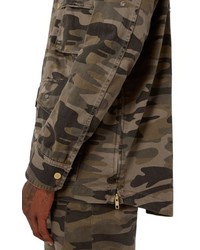 Topman Aaa Collection Distressed Camo Field Jacket