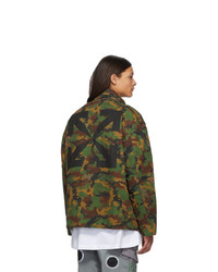 Off-White Green Camo All Over Padded Field Jacket