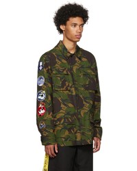 Off-White Green Camou Patch Field Jacket