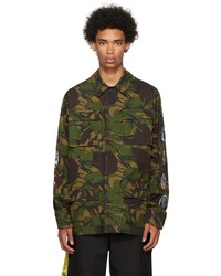 Off-White Green Camou Patch Field Jacket