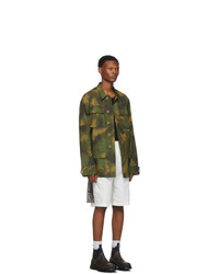 Off-White Khaki Paintbrush Camouflage Field Jacket