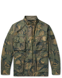 Belstaff Tyefield Camouflage Print Waxed Cotton Field Jacket