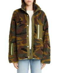 Olive Camouflage Fleece Zip Sweater