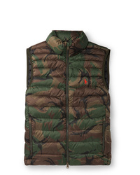 Polo Ralph Lauren Camouflage Print Quilted Shell Down Gilet