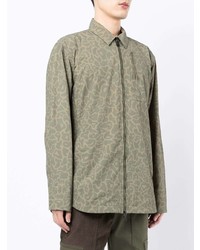 Maharishi Camouflage Print Zip Shirt