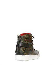 Dolce & Gabbana Camouflage Leather High Top Sneakers