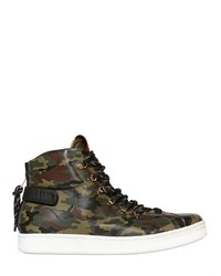 Dolce & Gabbana Camouflage Leather High Top Sneakers