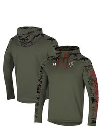 Under Armour Olive Wisconsin Badgers Freedom Quarter Zip Pullover Hoodie At Nordstrom