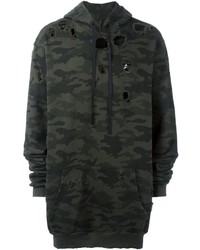Unravel Project Camouflage Destroyed Hoodie