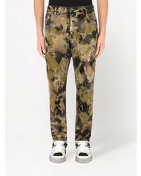 Dolce & Gabbana Camouflage Print Straight Leg Jeans