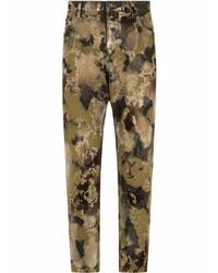 Dolce & Gabbana Camouflage Print Straight Leg Jeans