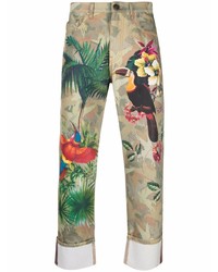 Etro Camouflage Print Turn Up Jeans