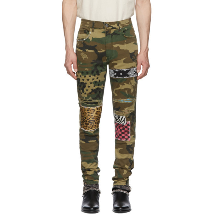 jeans with camo patch