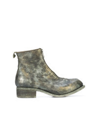 Olive Camouflage Leather Chelsea Boots