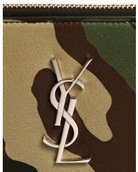 Saint Laurent Monogram Camouflage Leather Pouch