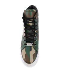 Philipp Plein Camouflage Print High Top Sneakers