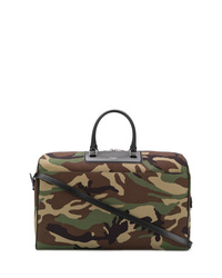 Olive Camouflage Leather Holdall