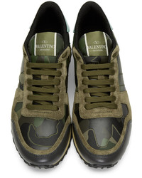 Valentino Green Garavani Camo Rockrunner Sneakers