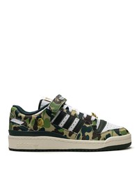 adidas X Bape Forum 84 Low 30th Anniversary Green Camo Sneakers