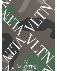 Valentino Camouflage Logo Grid Print Clutch Bag