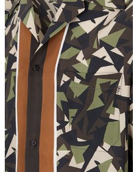 Fendi Abstract Print Camouflage Shirt