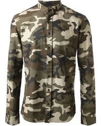 Balmain Camouflage Print Shirt