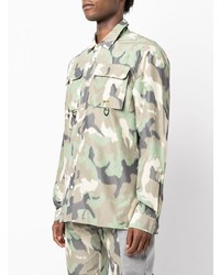 Mostly Heard Rarely Seen Blurry Camouflage Print Long Sleeve Shirt