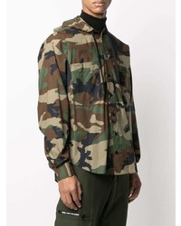 Moschino Camouflage Print Hooded Shirt