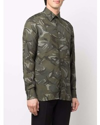 Tom Ford Camouflage Print Long Sleeve Shirt
