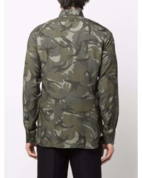 Tom Ford Camouflage Print Long Sleeve Shirt