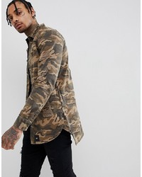Sixth June Muscle Distressed Shirt In Camo