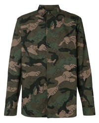 Valentino Vltn Grid Camouflage Shirt