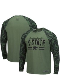 Colosseum Olivecamo Kansas State Wildcats Oht Military Appreciation Raglan Long Sleeve T Shirt At Nordstrom