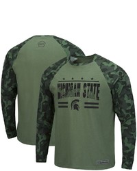 Colosseum Olivecamo Michigan State Spartans Oht Military Appreciation Raglan Long Sleeve T Shirt At Nordstrom