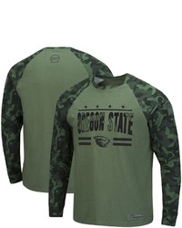 Colosseum Olivecamo Oregon State Beavers Oht Military Appreciation Raglan Long Sleeve T Shirt At Nordstrom