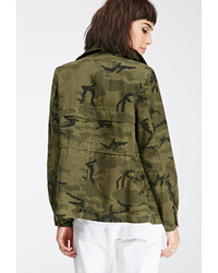 Ready For It Olive Green Camo Utility Jacket