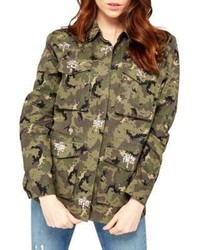 Miss Selfridge Camouflage Cotton Jacket
