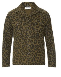 Saint Laurent Camouflage Leopard Print Field Jacket