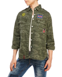 Lee Cooper Camouflage Print Patch Jacket