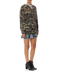 Saint Laurent Camouflage Star Print Hooded Field Jacket
