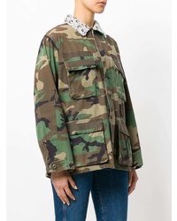 Forte Dei Marmi Couture Embellished Camouflage Military Jacket